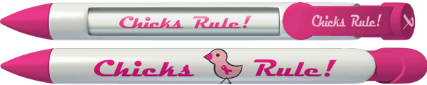 Breast Cancer Awareness Hot Pink Chicks Rule Pen
