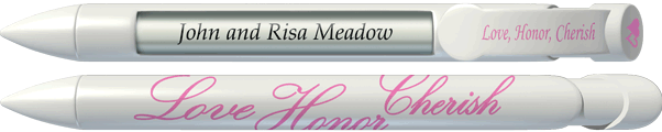PERSONALIZED Love Honor Cherish Pink Pen