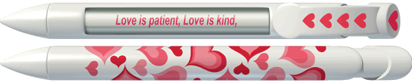 Red and White Hearts Pen