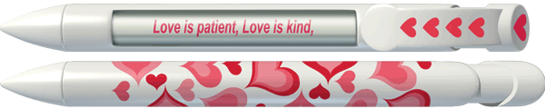 Red and White Hearts Pen