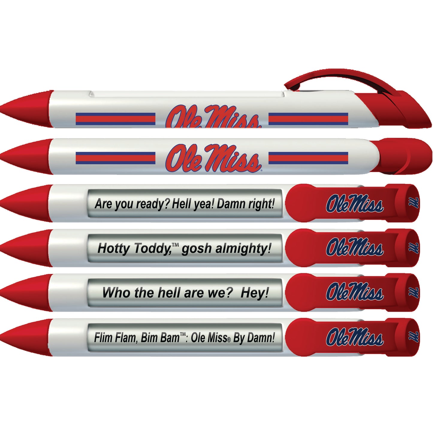 Mississippi: University of Mississippi Ole Miss Braggin' Rights® Canister of 36 pens