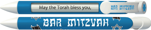 Bar Mitzvah Blue & White Pen