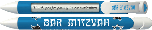 PERSONALIZED Bar Mitzvah Blue & White Pen