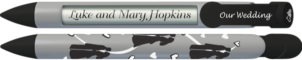 PERSONALIZED Bride and Groom Silhouettes Pen