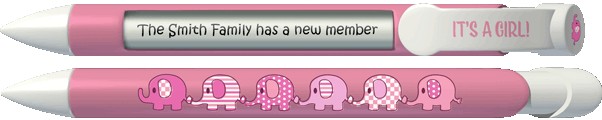 PERSONALIZED Baby Girl Elephant Pen