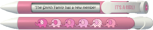 PERSONALIZED Baby Girl Elephant Pen