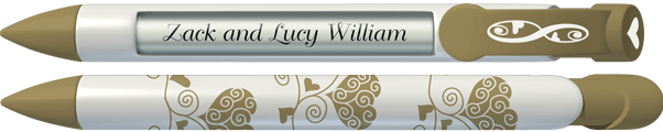 PERSONALIZED Gold Eternal Hearts Pen