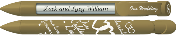 PERSONALIZED Gold Our Wedding Pen