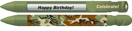Green Camo Birthday Pen