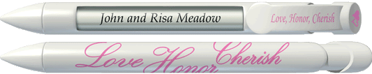 PERSONALIZED Love Honor Cherish Pink Pen