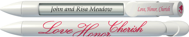 PERSONALIZED Love Honor Cherish Red Pen