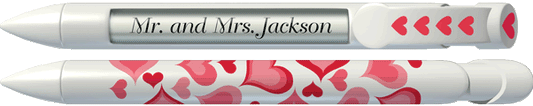 PERSONALIZED Red and White Hearts Pen