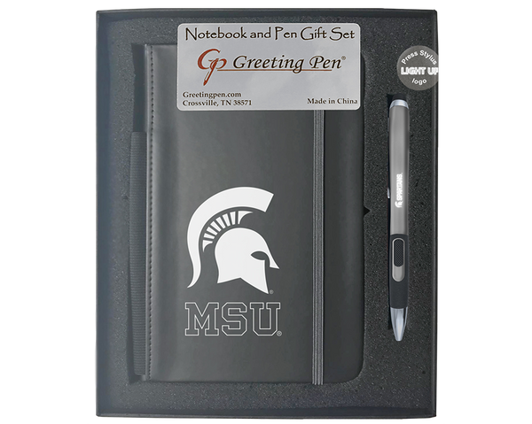 Michigan State University Large Notebook Light Up Gift Set